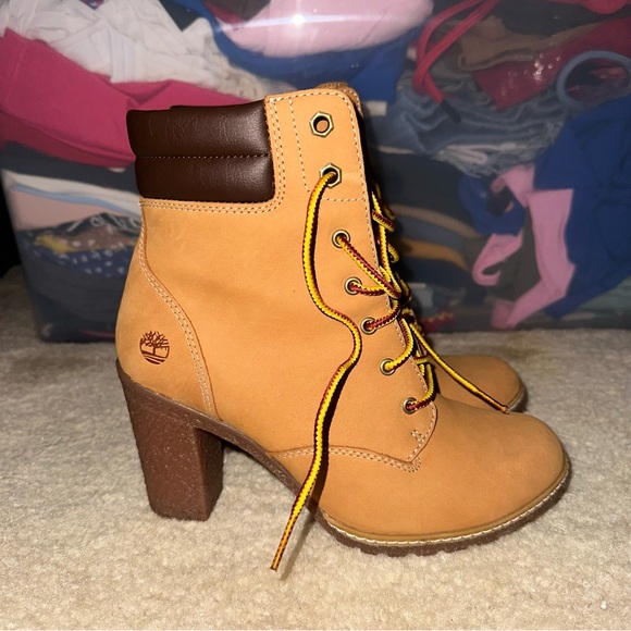 Timberland Shoes - Timberland Tillston Double Collar Wheat Nubuck Leather Heeled Bootie